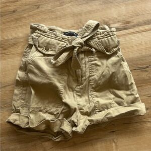 Banana Republic khaki Tie-Front Cargo Shorts